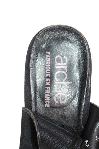 Arche Womens Textured Open Toe Slingback Block Heels Black Size EUR 37