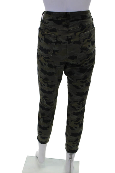 L'Agence Womens Cotton Camouflage Printed Skinny Jeans Olive Green Size 27