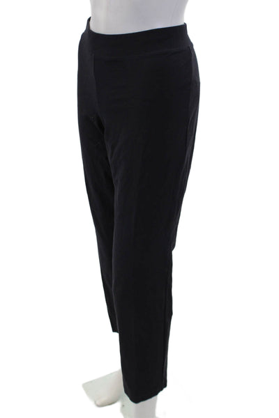 Eileen Fisher Women's Pull-On Straight Leg Flat Front Casual Pants Black Size M