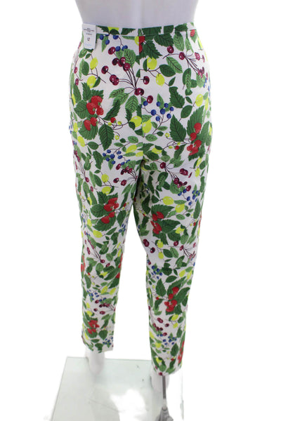 J. Mclaughlin Women's Hook Closure Flat Front Straight Leg Printed Pants Size12