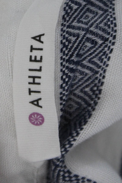 Athleta Women's Sleevles Round Neck Slit Hem Tunic Blouse Stroiped Size S