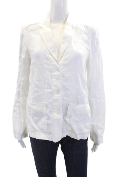 J. Mclaughlin Women's Long Sleeves Round Neck Button Down Shirt White Size 10
