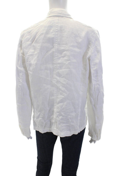 J. Mclaughlin Women's Long Sleeves Round Neck Button Down Shirt White Size 10