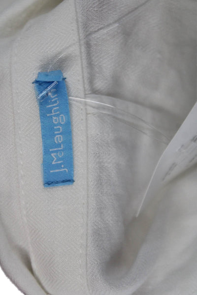 J. Mclaughlin Women's Long Sleeves Round Neck Button Down Shirt White Size 10