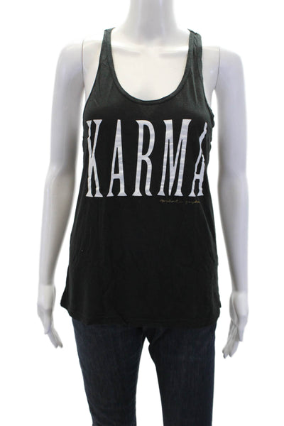 Spiritual Gangster Womens Cotton Racerback Karma Casual Tank Top Black Size S