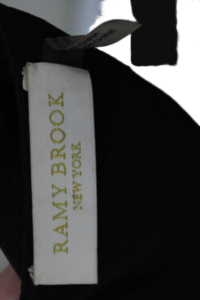Ramy Brook Womens Silk Layered V Neck Sleeveless Tank Top Black Size Small