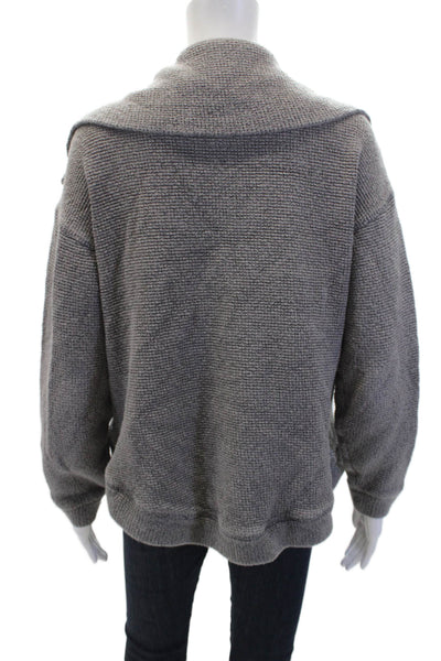 Sweaty Betty Womens Half Zipper Turtleneck Sweater Gray Cotton Size 6