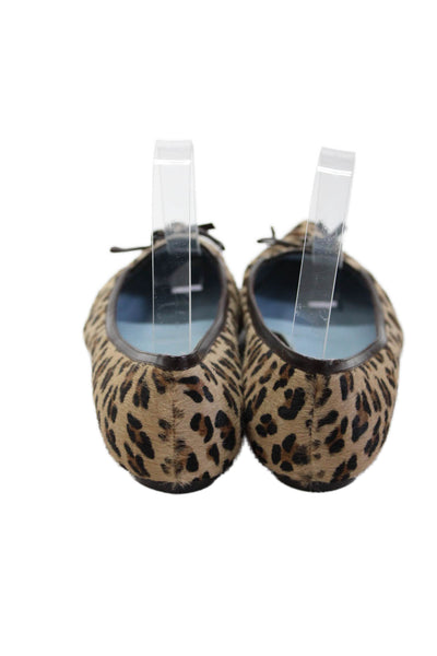 Lambertson Truex Womens Leopard Printed Pony Hair Ballet Flats Brown Size 38