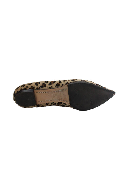Lambertson Truex Womens Leopard Printed Pony Hair Ballet Flats Brown Size 38
