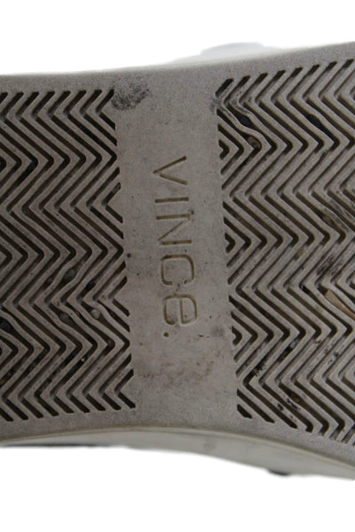 Vince Womens Slip On Round Toe Sneakers Black White Suede Size 8M