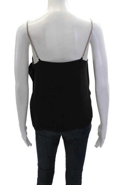 Ramy Brook Womens Chain Link Straps Sleeveless Tank Top Black Size Small