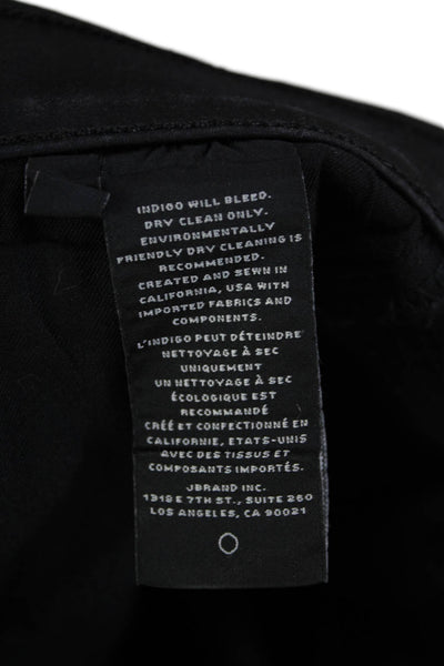 J Brand Womens Lace Trim Zip Up High Rise Selena Jeans Black Out Size 27