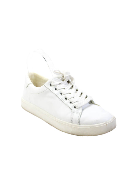 Sam Edelman Womens Lace Up Round Toe Low Top Sneakers White Leather Size 7