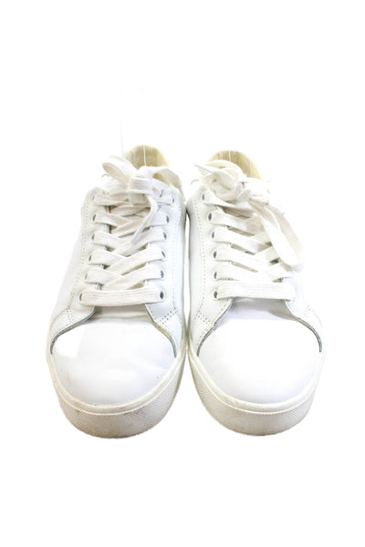 Sam Edelman Womens Lace Up Round Toe Low Top Sneakers White Leather Size 7