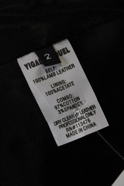 Yigal Azrouel Womens Leather Snakeskin Print Vest Jacket Jet Black Size 2