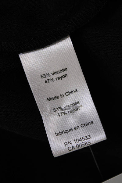 Nanette Lepore Womens Pleated Trim V Neck Blouse Black Size Extra Small
