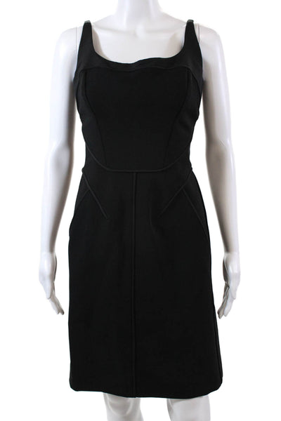 J. Mendel Womens Sleeveless Knee Length High Waist Dress Black Size 4