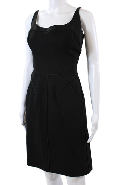 J. Mendel Womens Sleeveless Knee Length High Waist Dress Black Size 4