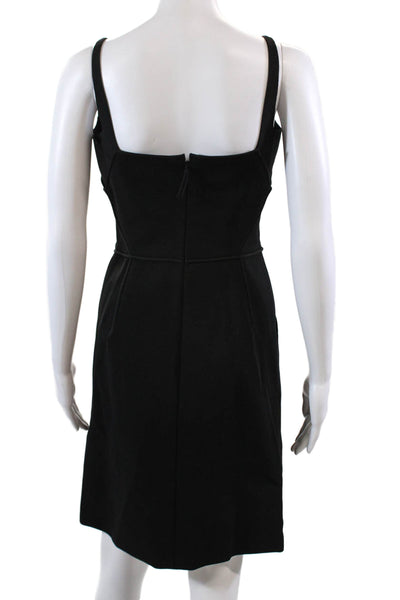 J. Mendel Womens Sleeveless Knee Length High Waist Dress Black Size 4