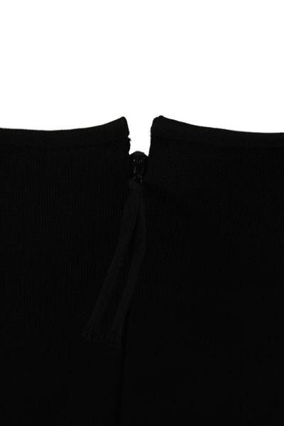 J. Mendel Womens Sleeveless Knee Length High Waist Dress Black Size 4