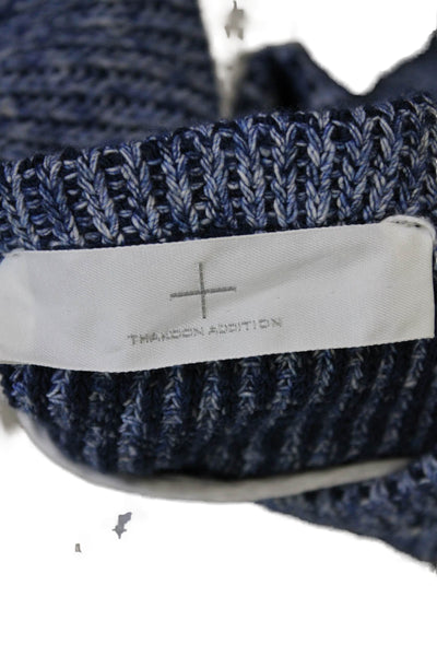 Thakoon Addition Womens Eyelet A Line Sweater Dress Blue White Cotton Size 2