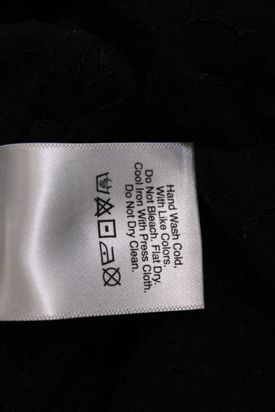 DKNY Womens Textured Scoop Neck Sleeveless Sequence Tank Top Black Size M