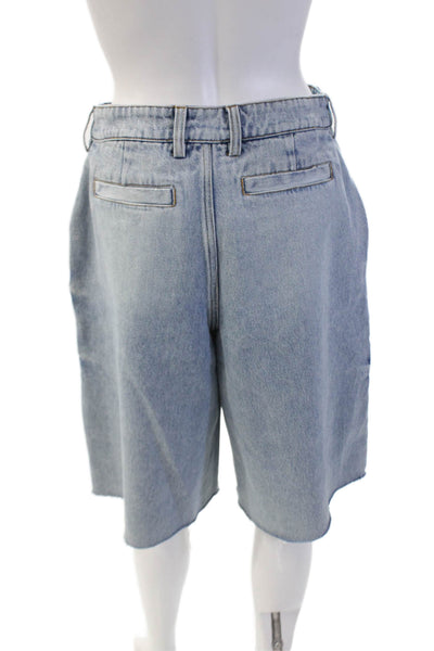 Ser.O.Ya Womens Zipper Fly Raw Hem Wide Leg Denim Trelles Shorts Blue Size 25