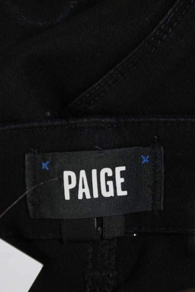 Paige Womens Mayslie Zippered Gathered Ankle Detail Skinny Jeans Black Size 26