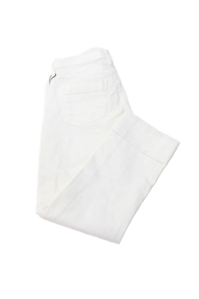 Citizens of Humanity Womens Cropped Straight Leg Jeans White Cotton Size 24