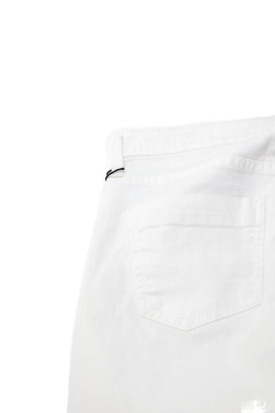 Citizens of Humanity Womens Cropped Straight Leg Jeans White Cotton Size 24
