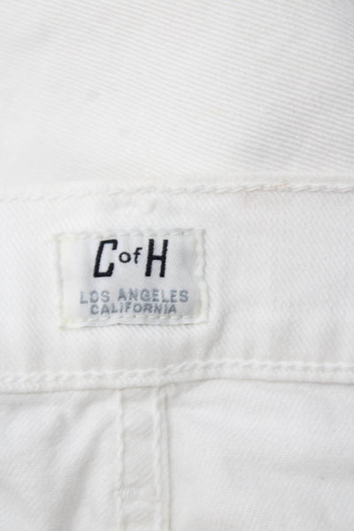 Citizens of Humanity Womens Cropped Straight Leg Jeans White Cotton Size 24