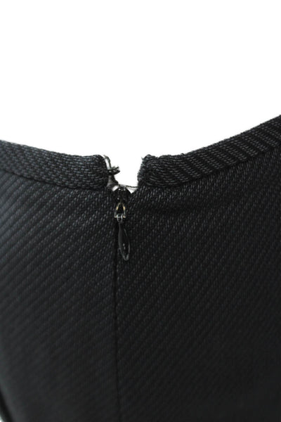 Giorgio Armani Le Collezioni Womens Striped Wide Leg Pants Black Wool Size 12