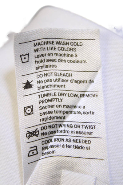 Vince Mens Cotton Collared Short Sleeve Pullover Polo Shirt White Size L