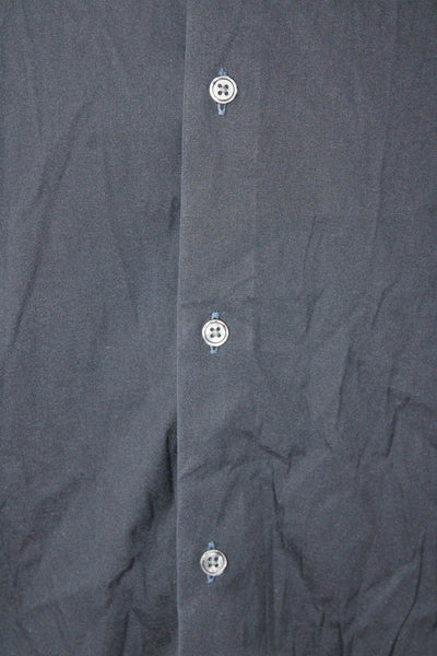 Vince Mens Cotton Blend Collared Long Sleeve Button Up Shirt Navy Size L