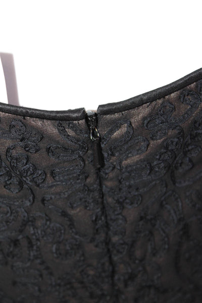 Carmen Marc Valvo Collection Womens Scoop Neck Lace Flare Mini Dress Black Size
