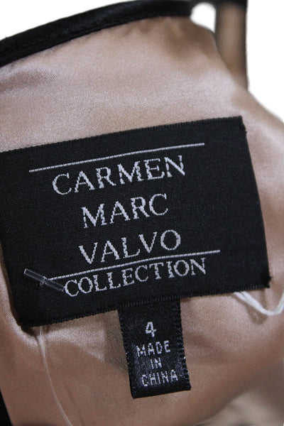 Carmen Marc Valvo Collection Womens Scoop Neck Lace Flare Mini Dress Black Size