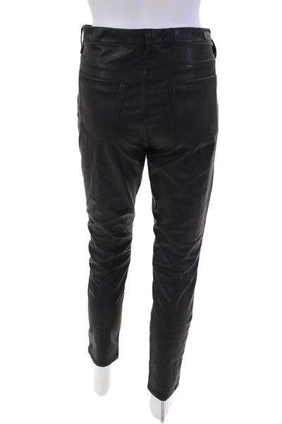 BLANKNYC Womens Zipper Fly Mid Rise Stitched Faux Leather Pants Black Size 30