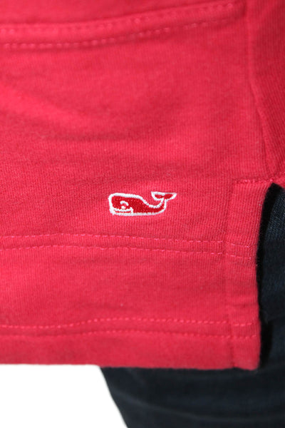 Vineyard Vines Womens Long Sleeve V Neck Hoodie Sweatshirt Red Cotton Size XS