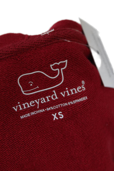 Vineyard Vines Womens Long Sleeve V Neck Hoodie Sweatshirt Red Cotton Size XS