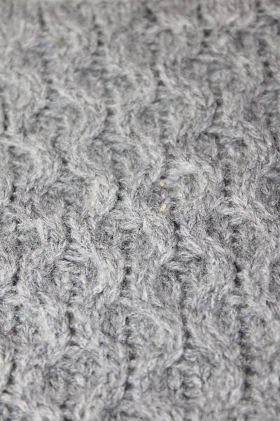 Vince Womens Long Sleeve Cable Knit Turtleneck Sweater Gray Wool Size XS