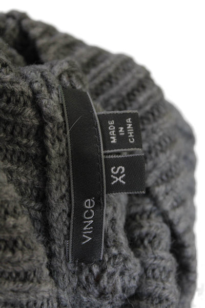 Vince Womens Long Sleeve Cable Knit Turtleneck Sweater Gray Wool Size XS