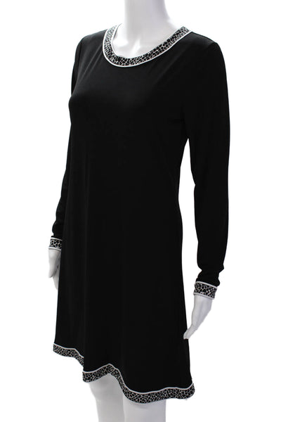 Michael Michael Kors Womens Long Sleeves Knee Length Dress Black White Size Smal