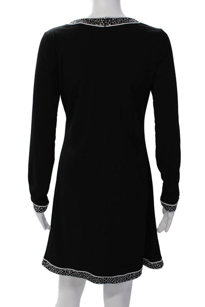 Michael Michael Kors Womens Long Sleeves Knee Length Dress Black White Size Smal