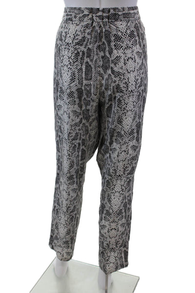Equipment Femme Womens Textured Elastic Waistband Animal Print Pants White Size