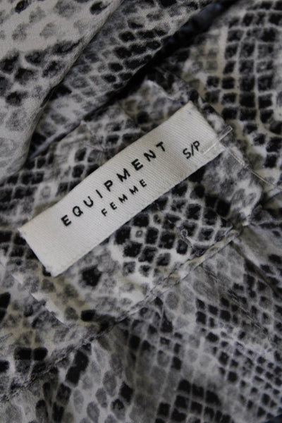 Equipment Femme Womens Textured Elastic Waistband Animal Print Pants White Size