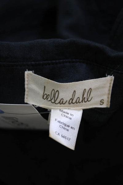 Bella Dahl Womens Cotton Sleeveless Button Up Vest Blouse Black Size S