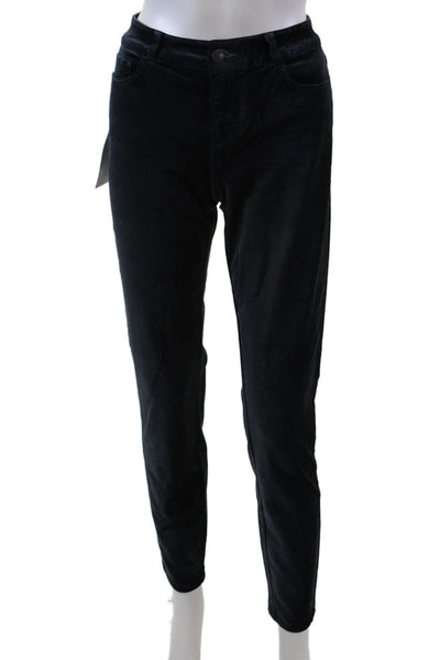 Paige Womens Textured Zip Button Lined Skinny Leg Casual Pants Blue Size EUR 29