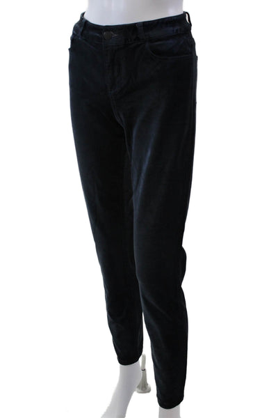 Paige Womens Textured Zip Button Lined Skinny Leg Casual Pants Blue Size EUR 29
