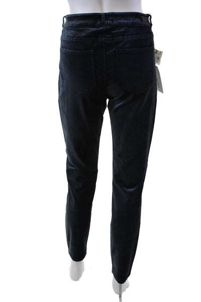 Paige Womens Textured Zip Button Lined Skinny Leg Casual Pants Blue Size EUR 29