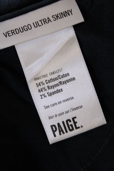Paige Womens Textured Zip Button Lined Skinny Leg Casual Pants Blue Size EUR 29